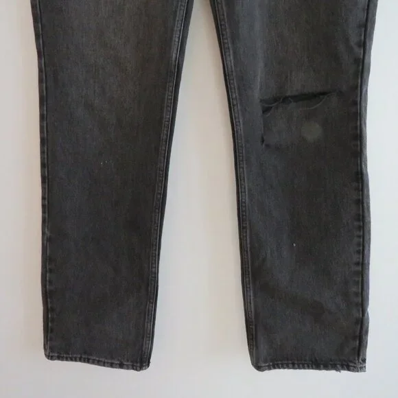 GOOD AMERICAN Good 90's Icon High Waisted Loose Ripped Jeans Black267 - Size 32 - Picture 9 of 14
